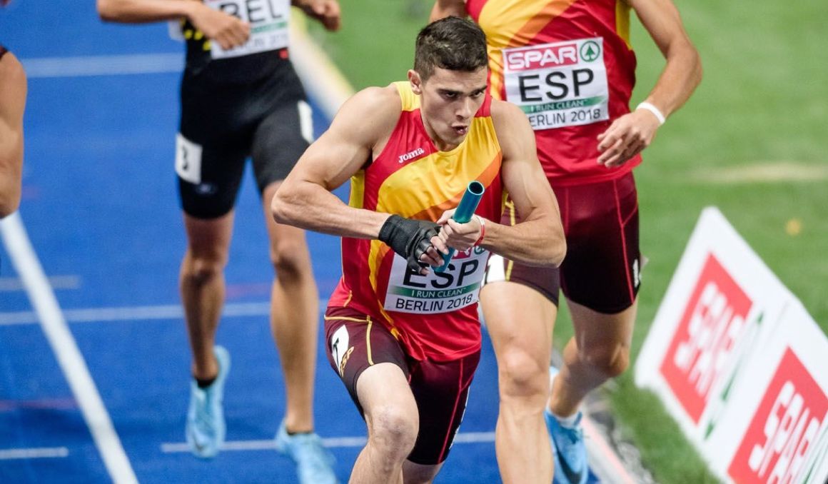 Bruno Hortelano en 4x400 metros del Campeonato de Europa de Berlín 2018. SPORTMEDIA.
