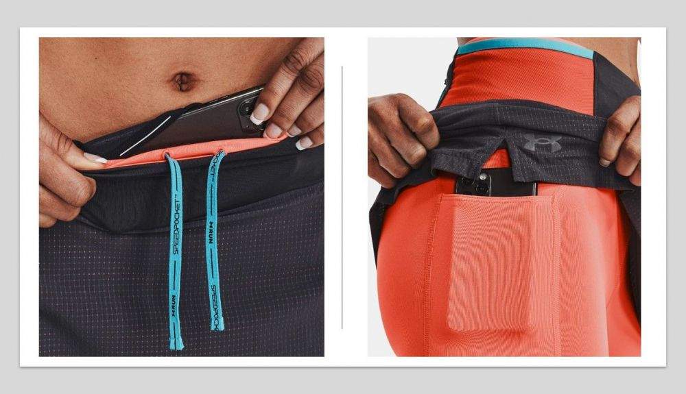 Detalles de los bolsillos de la falda Under Armour SpeedPocket Trail