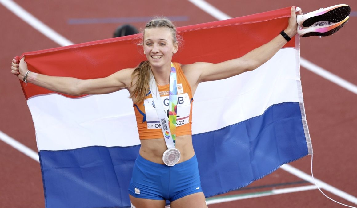 Femke Bol tras ganar la medalla de plata en el Campeonato del Mundo de Eugene. WORLD ATHLETICS.