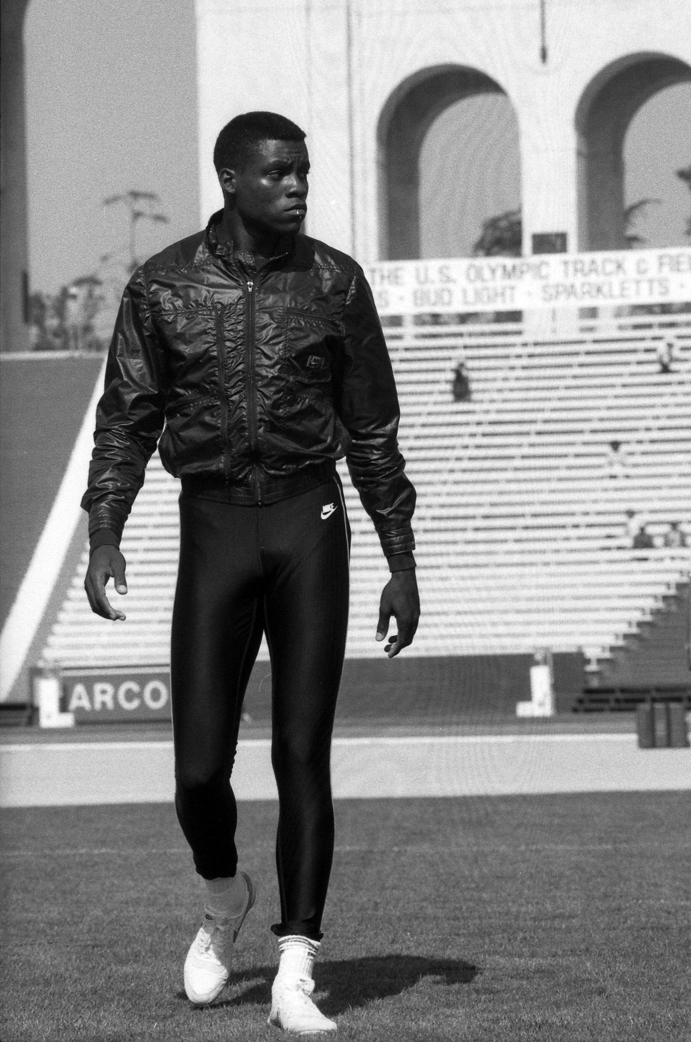 Carl Lewis durante los Trials Olímpicos de 1984.