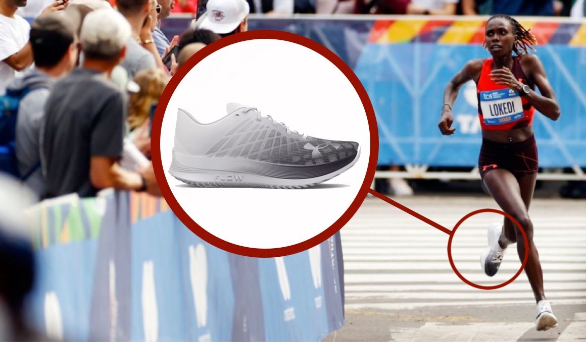La gran sorpresa en Nueva York en cuanto a calzado fueron las Under Armour Flow Velociti Elite que usó Sharon Lokedi. NYRR. La gran sorpresa en Nueva York en cuanto a calzado fueron las Under Armour Flow Velociti Elite que usó Sharon Lokedi. NYRR.