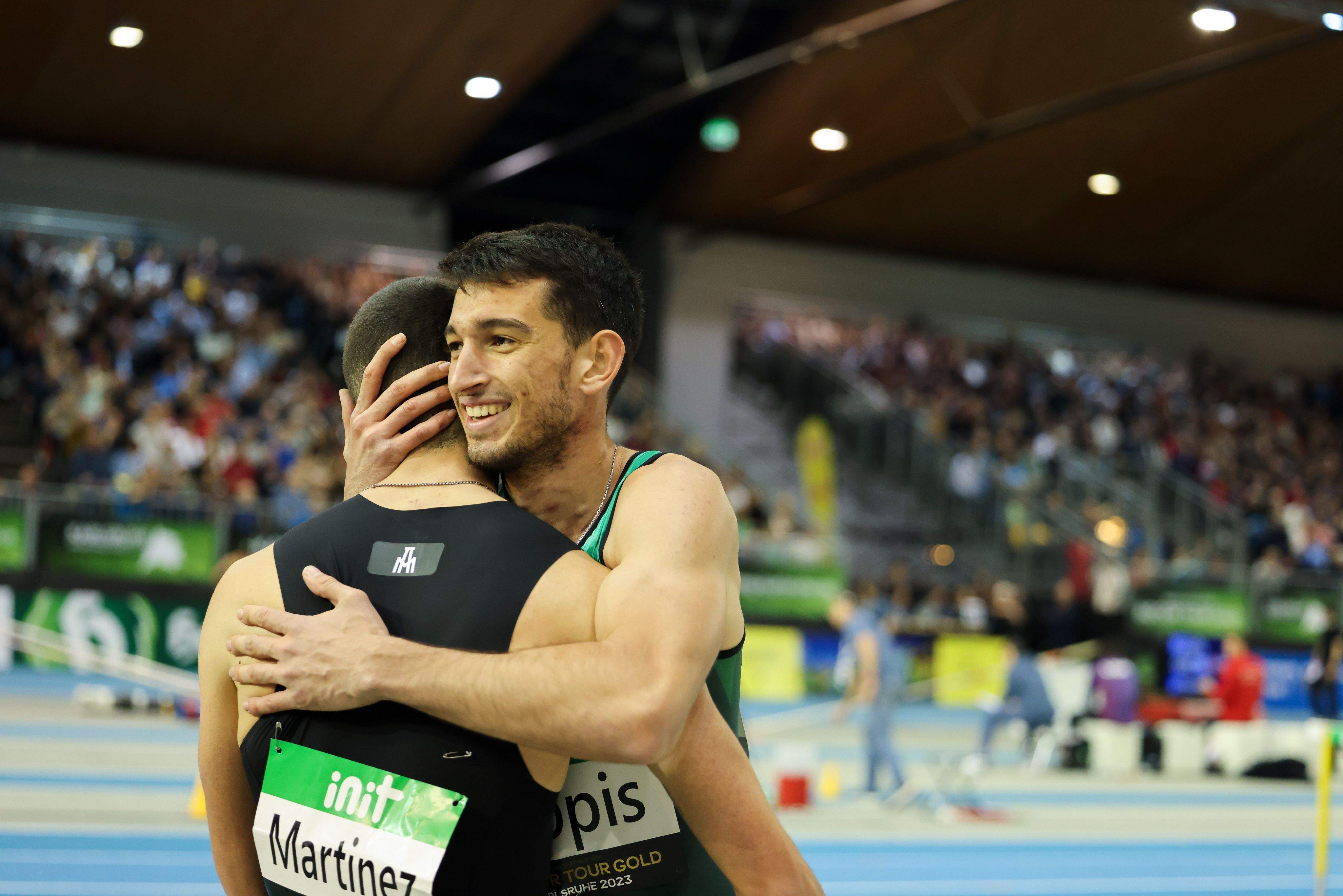 Quique Llopis y Asier Martínez en el World Indoor Tour de Karlsruhe. WORLD ATHLETICS. Quique Llopis y Asier Martínez en el World Indoor Tour de Karlsruhe. WORLD ATHLETICS.