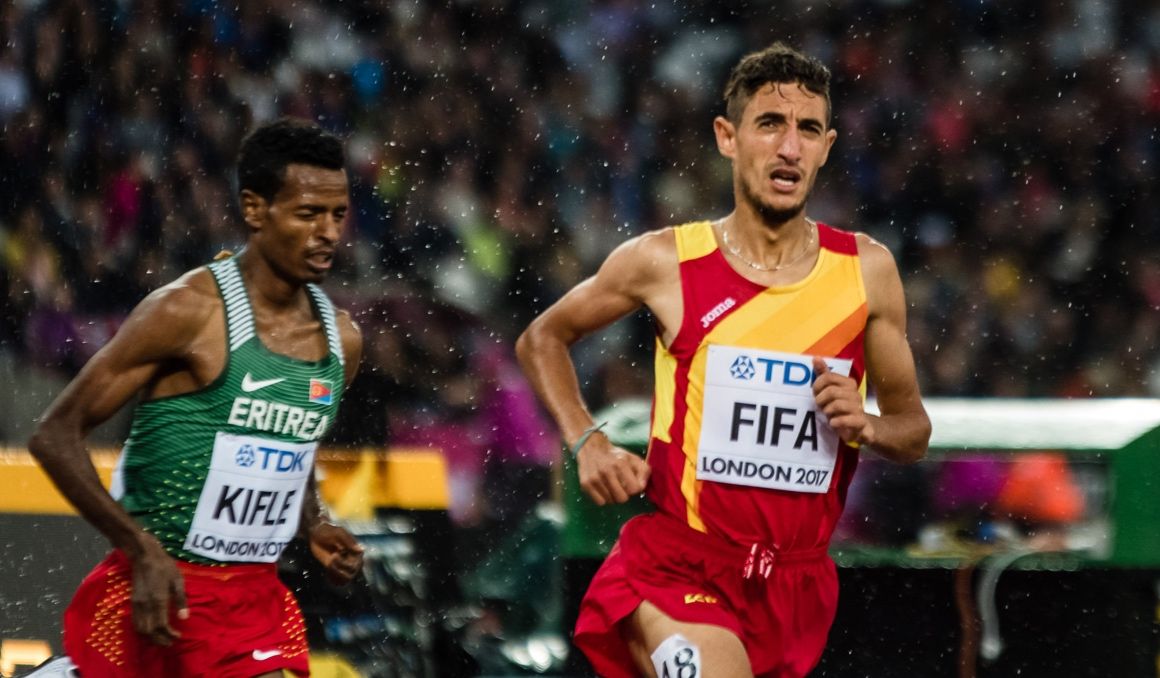 Ilias Fifa durante su última participación con España Atletismo, en el Campeonato del Mundo de Londres 2017. SPORTMEDIA.