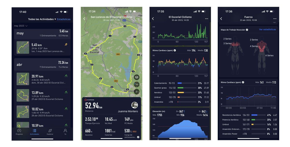 Esta es la pantalla de Actividades de la app actualizada