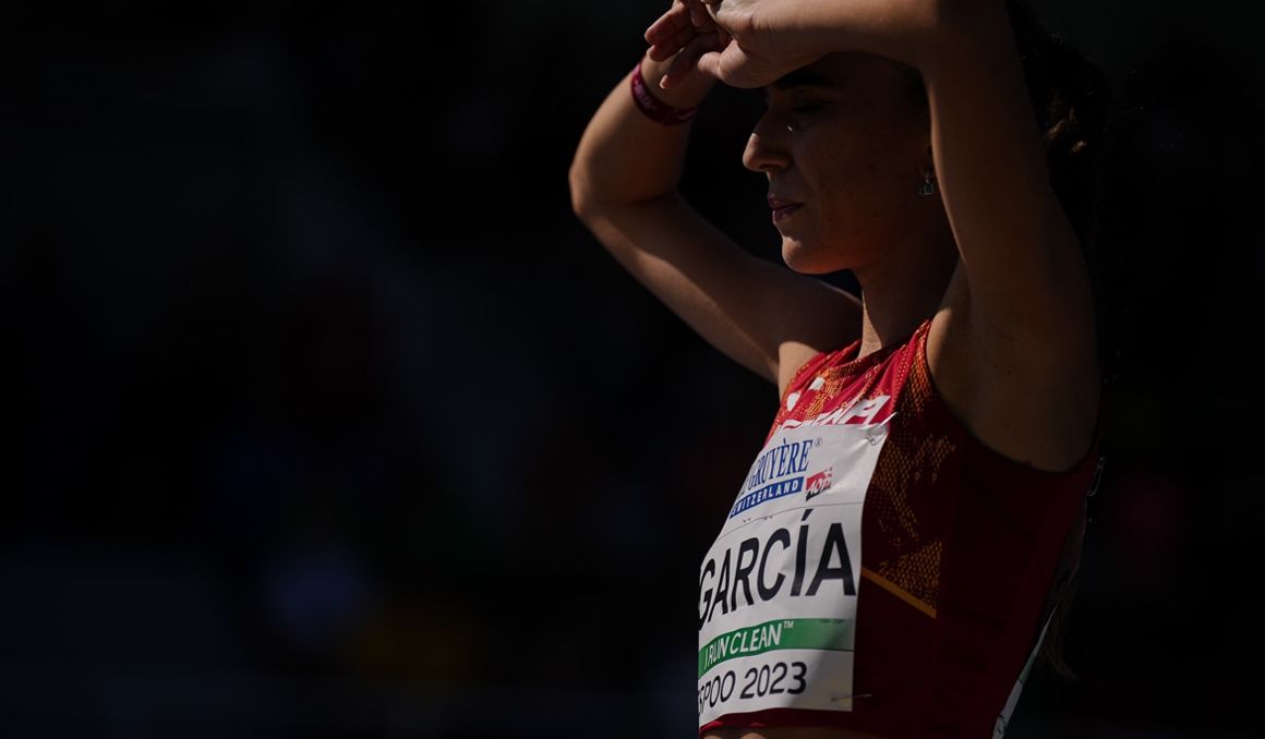 Daniela García, concentrada, en el Campeonato de Europa Sub23 de Espoo, donde ganó los 800 metros. SPORTMEDIA.