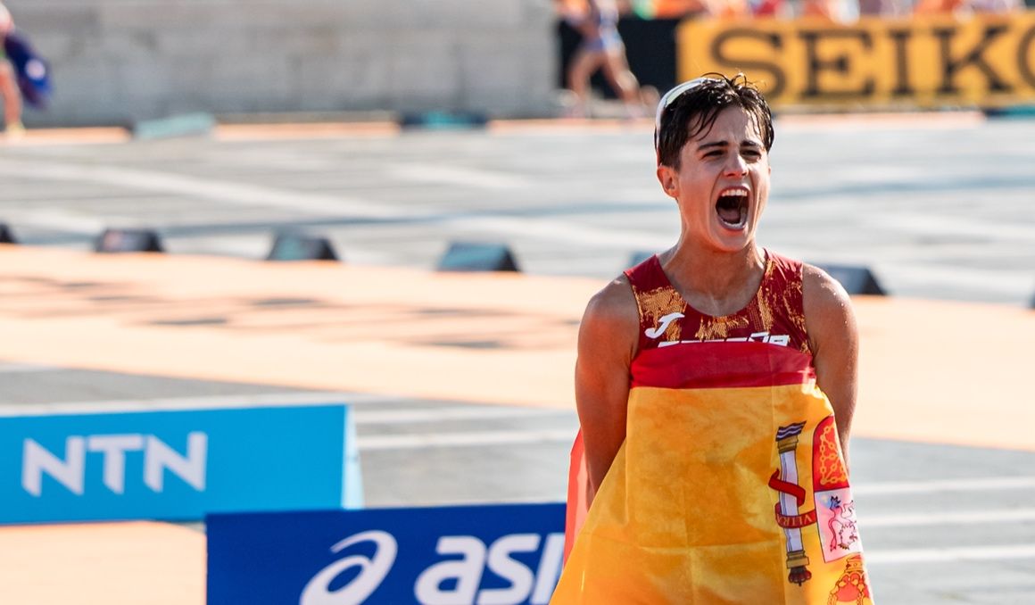Una imagen de María Pérez en el Campeonato del Mundo de Budapest 2023. SPORTMEDIA Una imagen de María Pérez en el Campeonato del Mundo de Budapest 2023. SPORTMEDIA