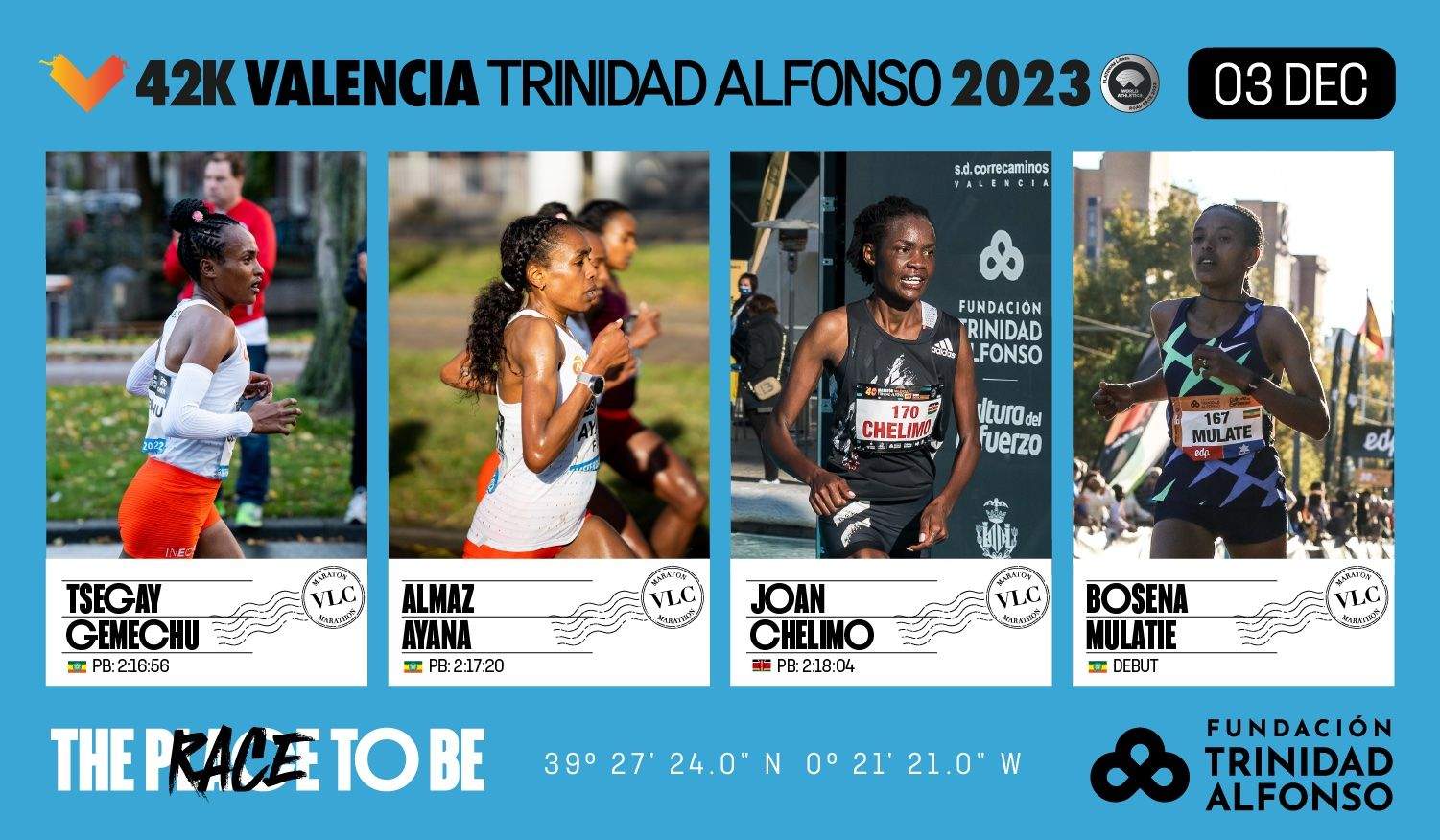 Estas son las cabezas de cartel para la próxima edición del Maratón Valencia Trinidad Alfonso.