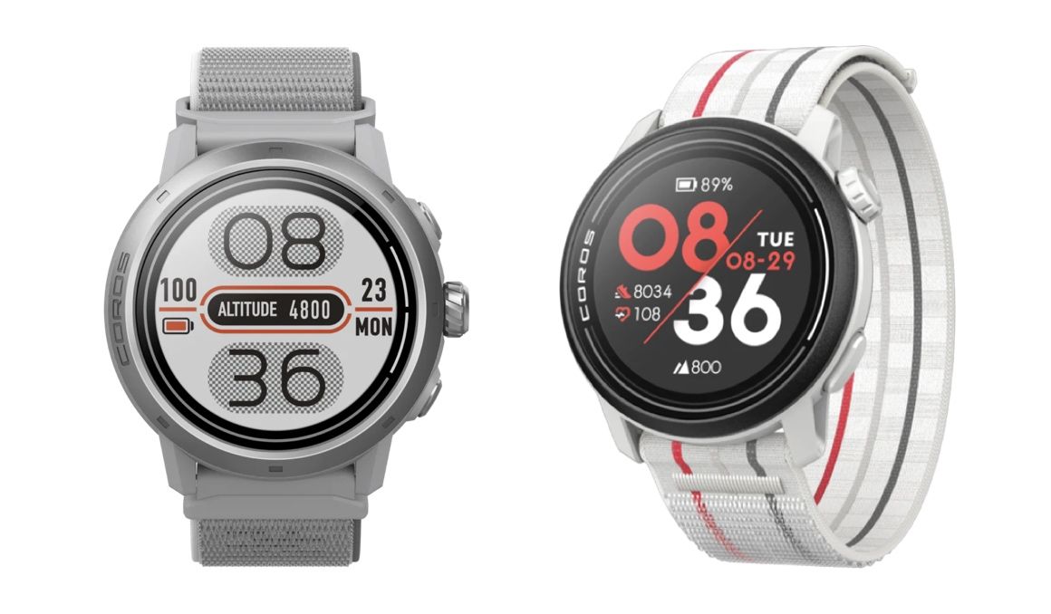 Comparamos estos dos relojes COROS, el Apex 2 Pro a la izquierda y el Pace 3 a la derecha.