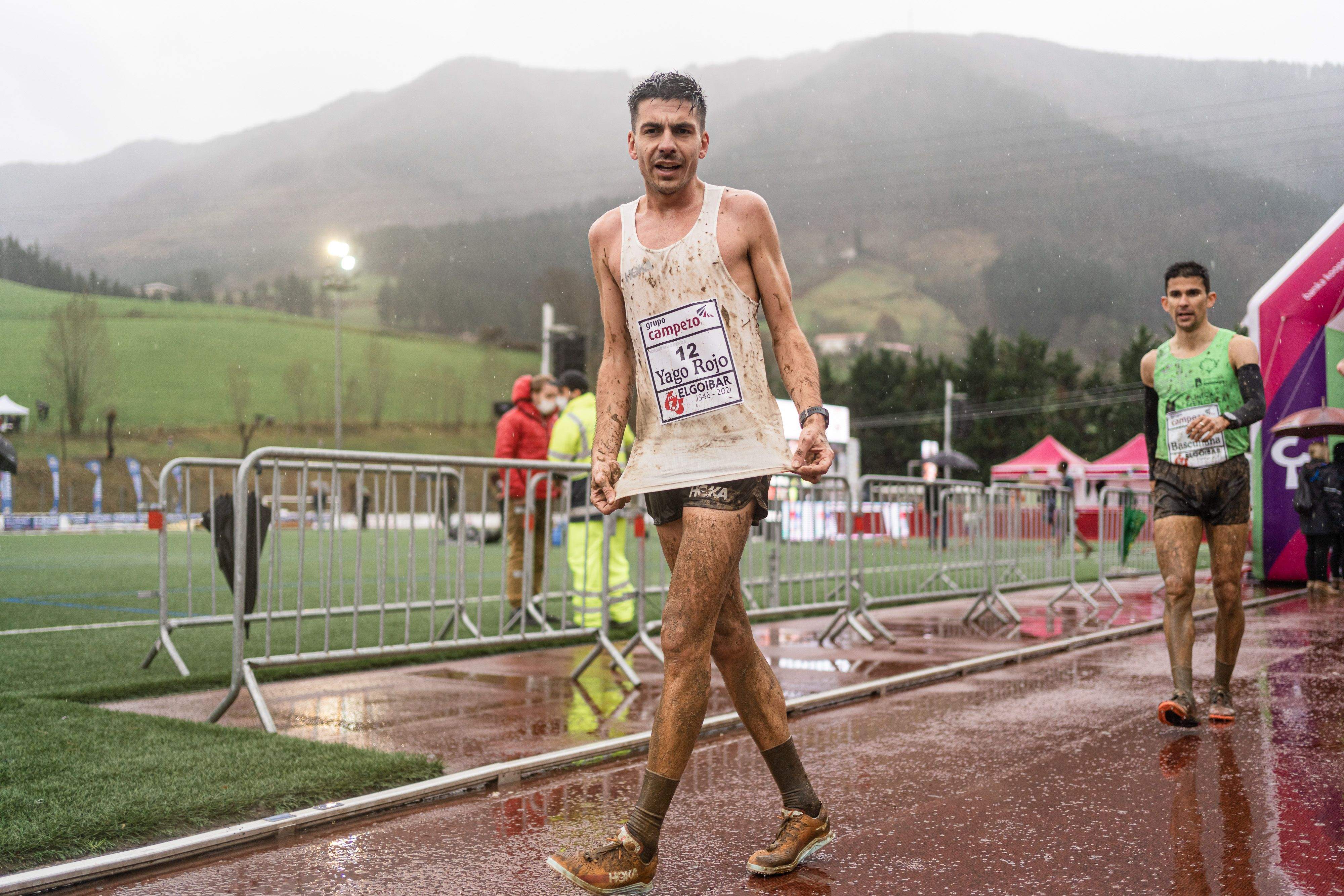 Yago Rojo tras sufrir en el Cross de Elgoibar 2022. SPORTMEDIA
