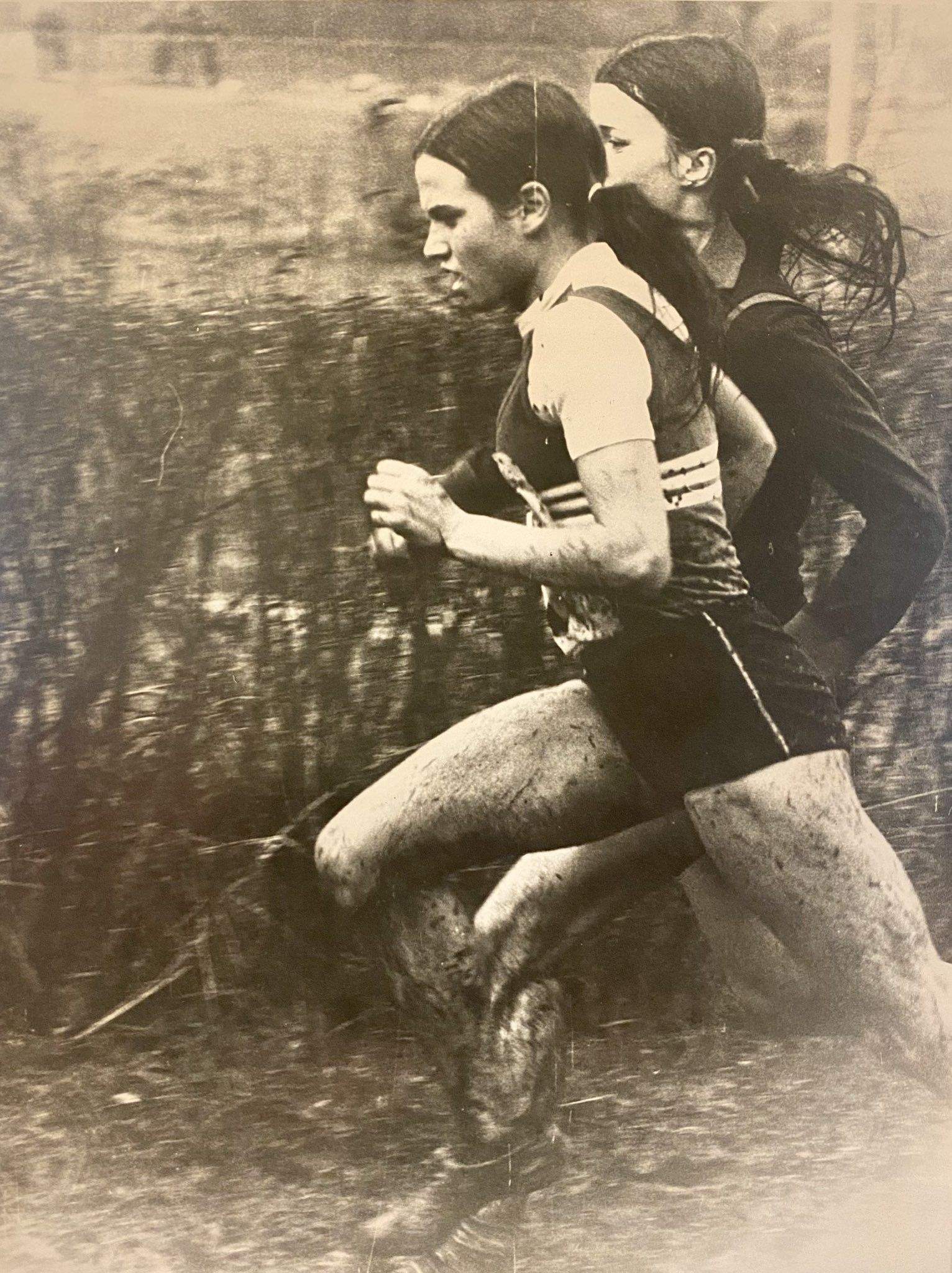 Carmen Valero en el Cross de Lasarte de 1973.