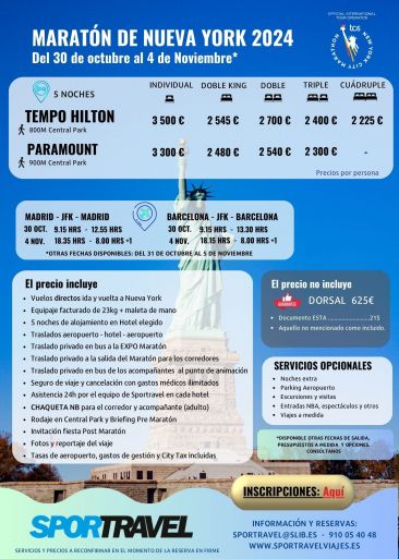 Sportravel tiene la mejor oferta para el Maratón de Nueva York 2024