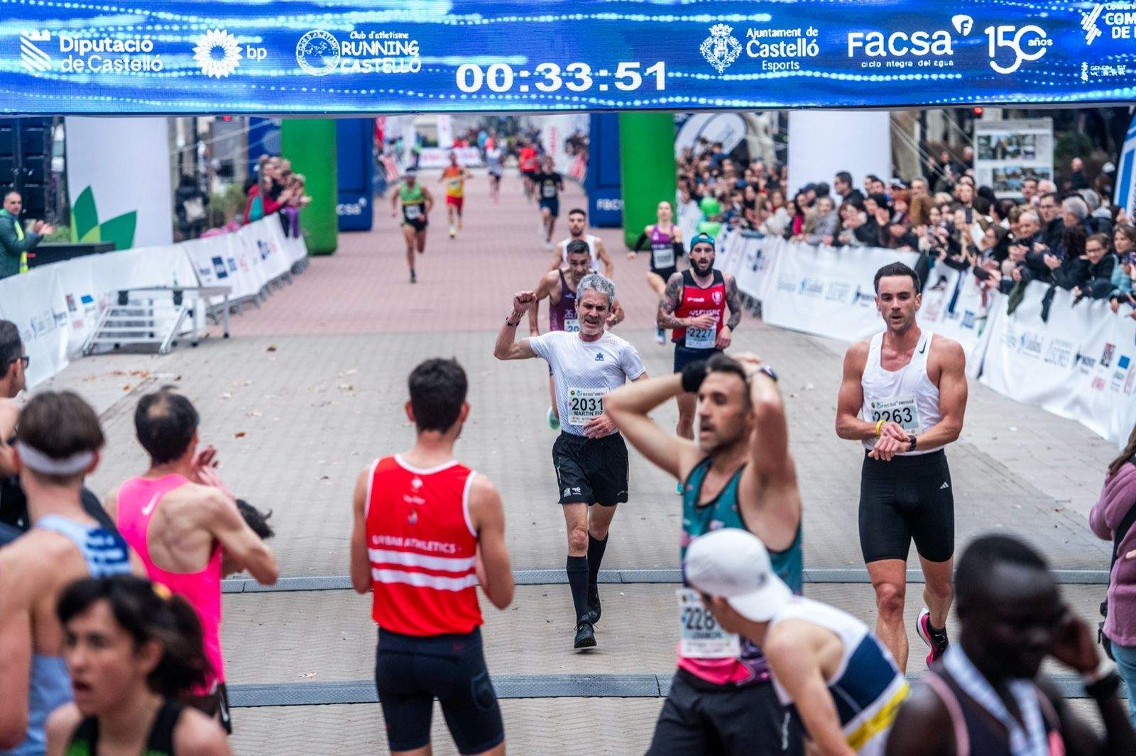 Martín Fiz en la línea de meta del 10K de Castellón del pasado domingo.