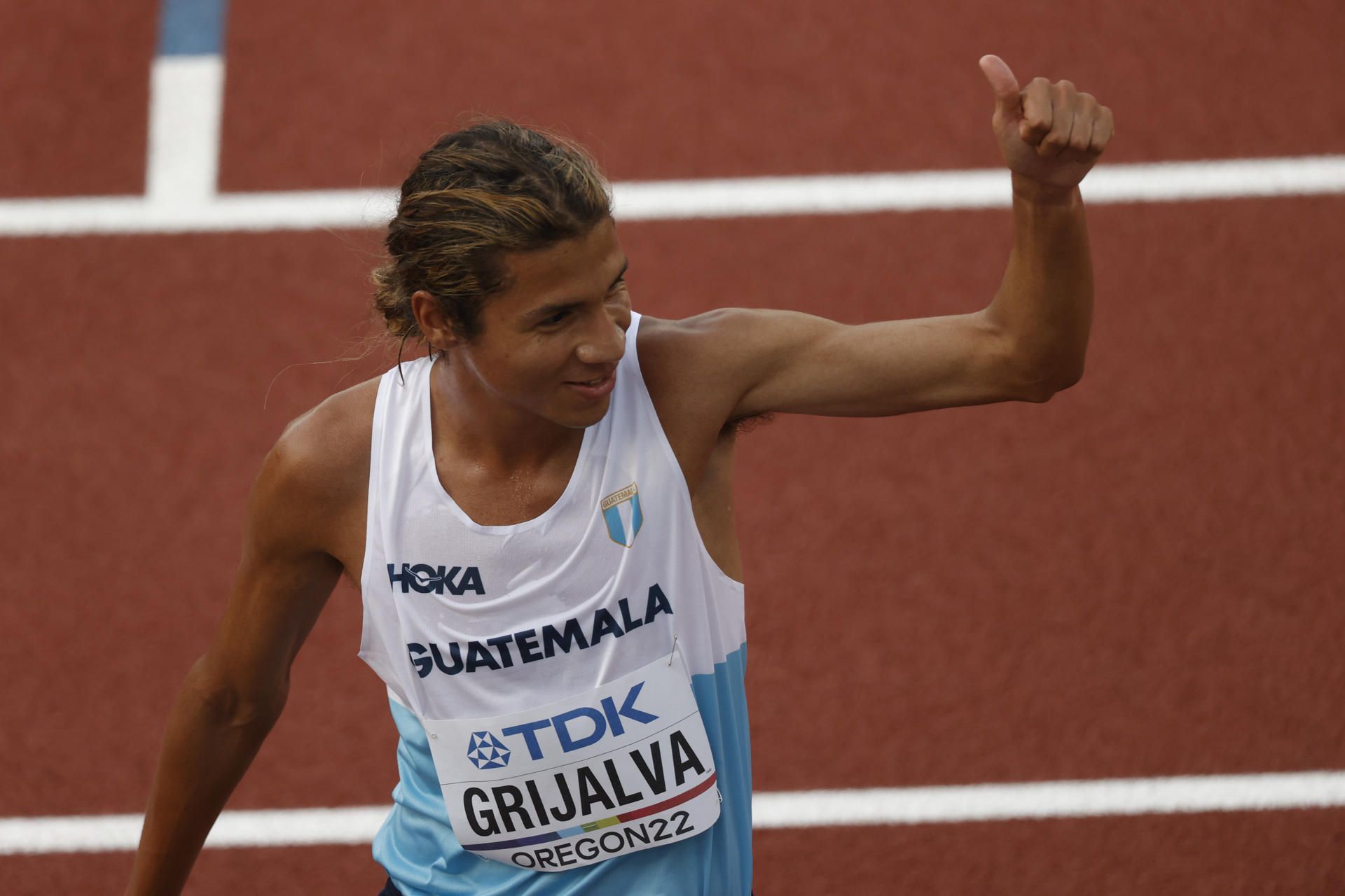 El fondista guatemalteco Luis Grijalva en el Campeonato del Mundo de Oregon. EFE.