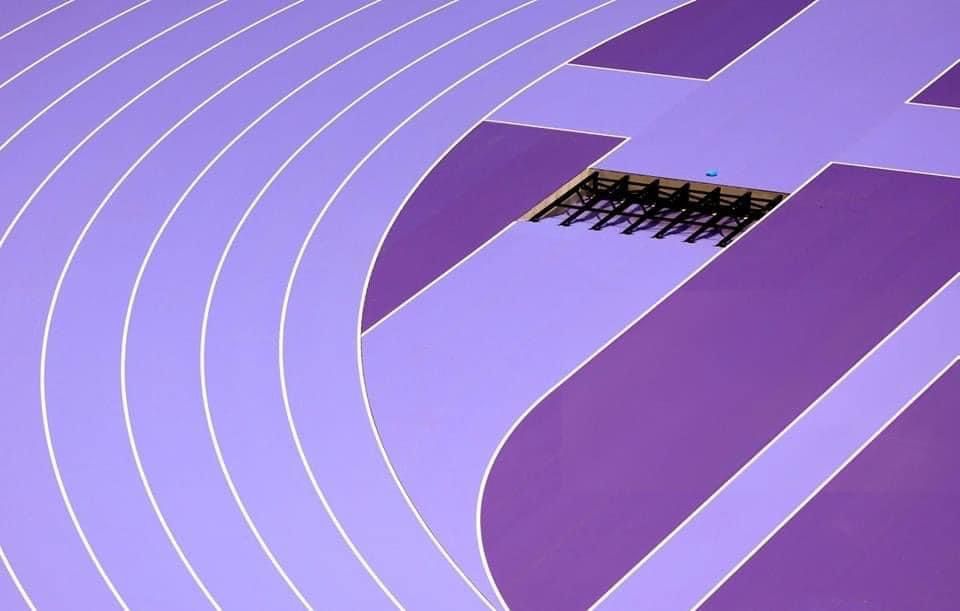 La pista morada de los Juegos Olímpicos de París en el Estadio de Francia. 3 La pista morada de los Juegos Olímpicos de París en el Estadio de Francia. 3