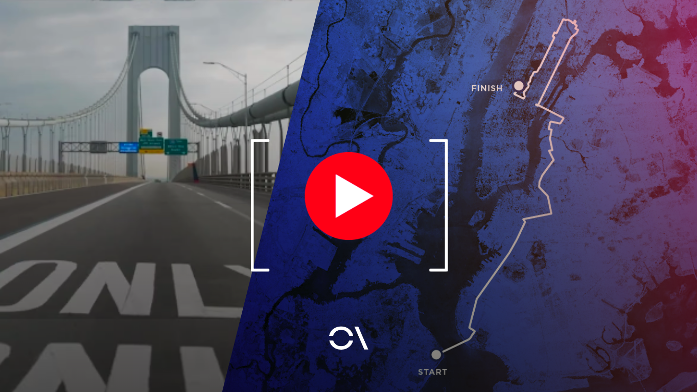 El recorrido del Maratón de Nueva York en poco más de 4 minutos. El recorrido del Maratón de Nueva York en poco más de 4 minutos.