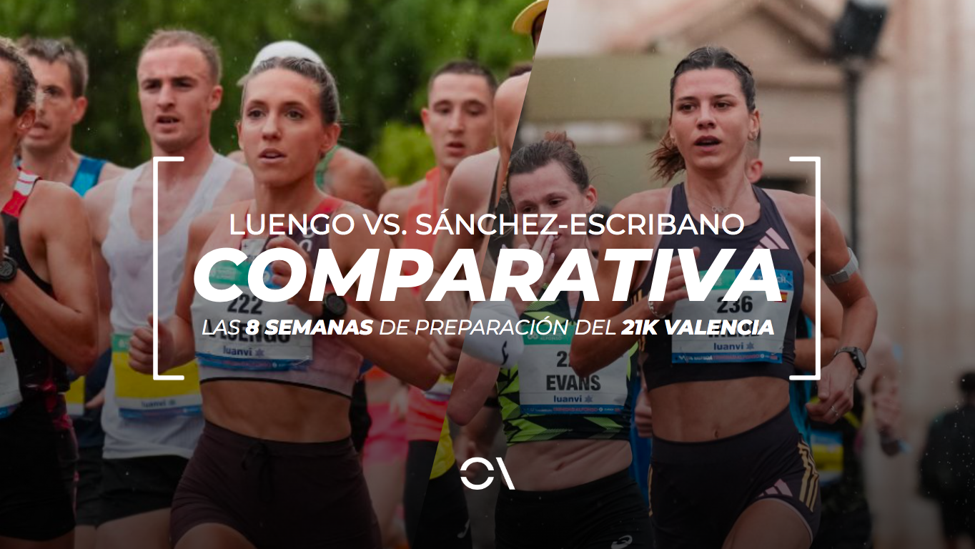 Laura Luengo e Irene Sánchez-Escribano durante el Medio Maratón de Valencia 2024. SPORTMEDIA.