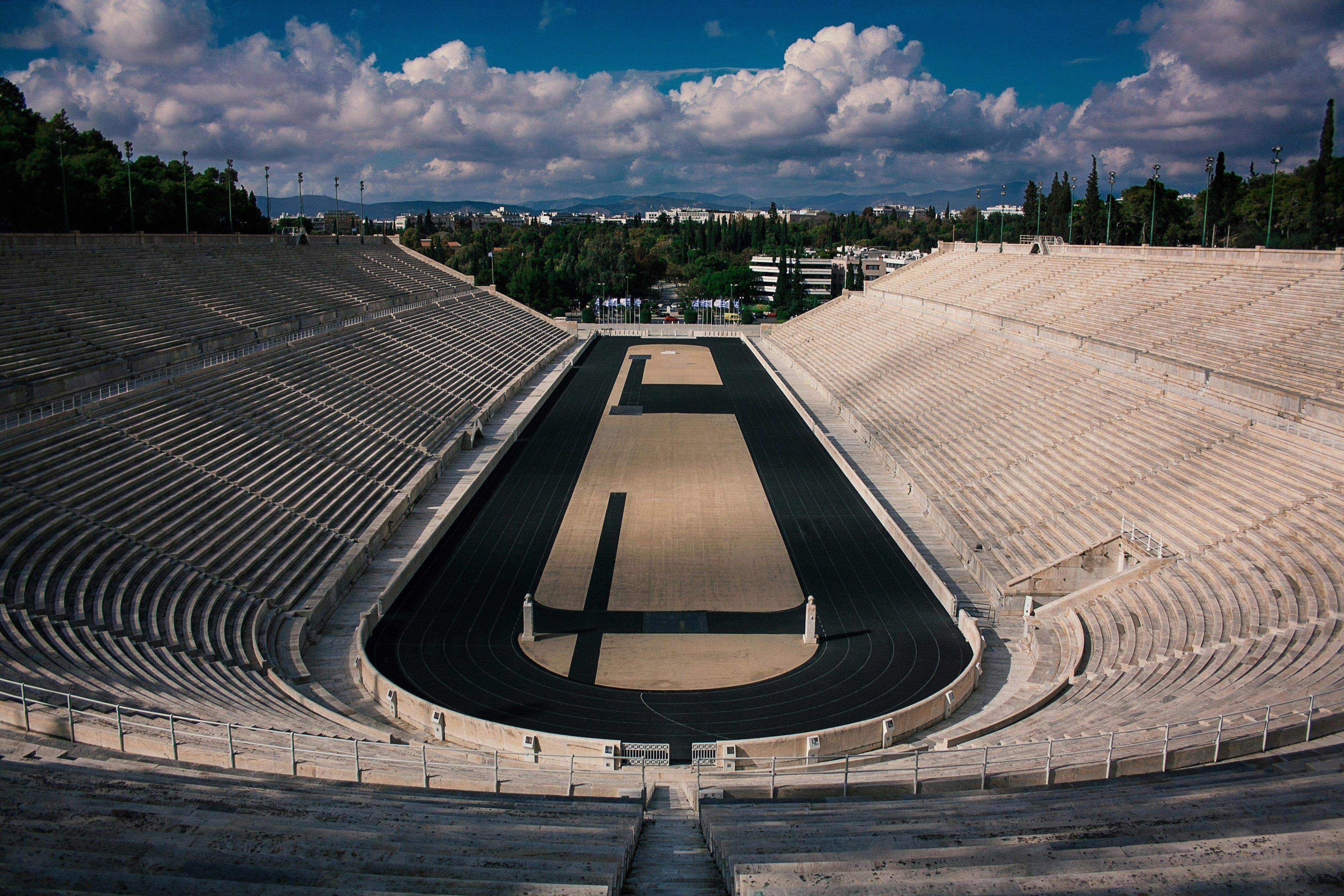 Vista aérea del Estadio Panathinaikó de Atenas.