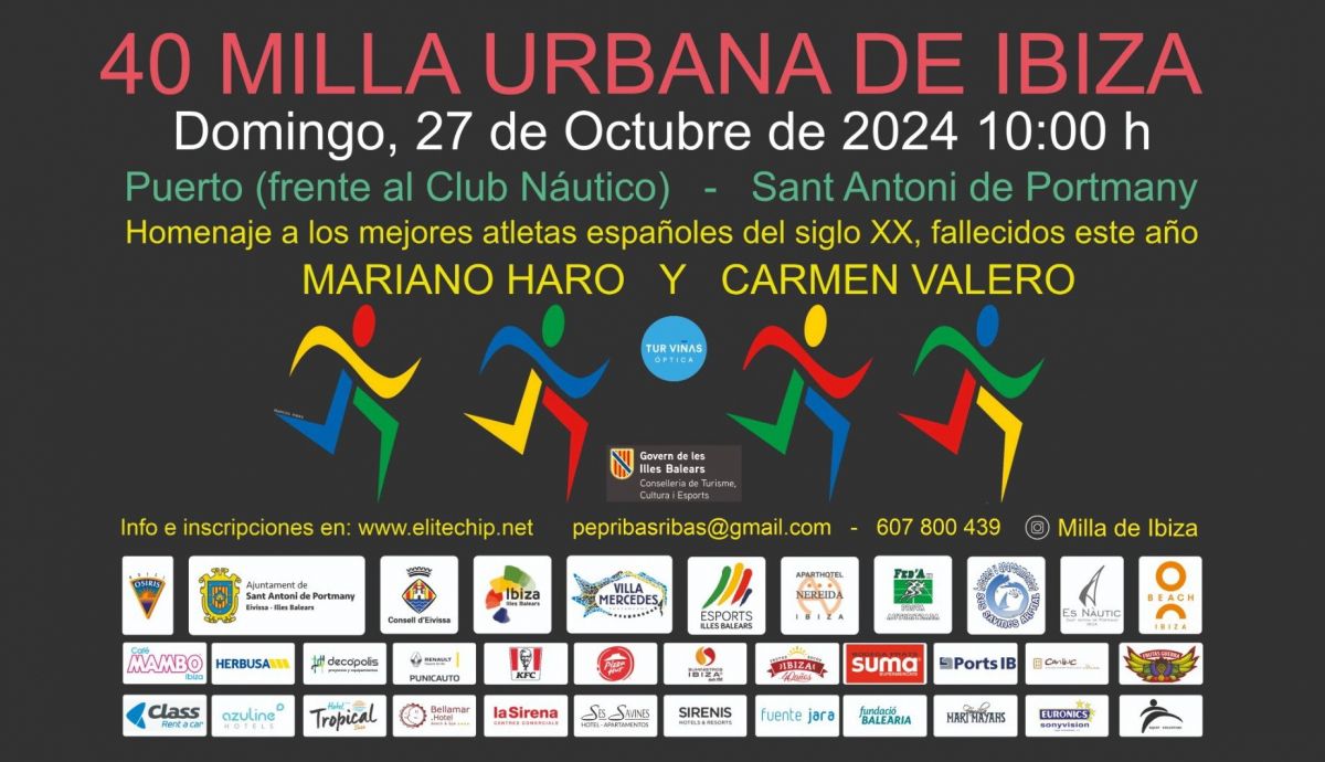 Cartel de la Milla Urbana Isla de Ibiza 2024