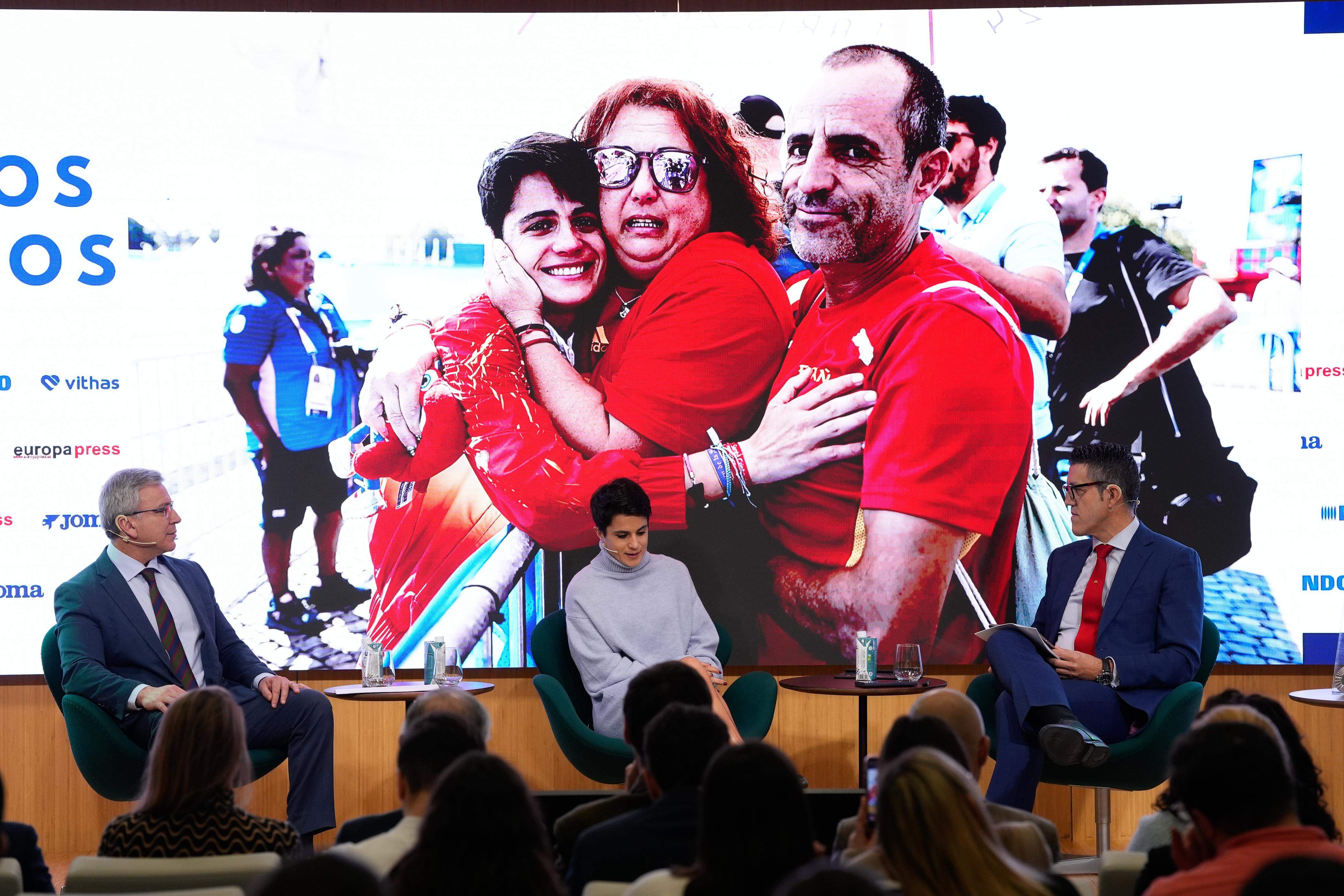 María Pérez durante su participación en los Desayunos Deportivos de Europa Press. ÓSCAR J. BARROSO / EUROPA PRESS