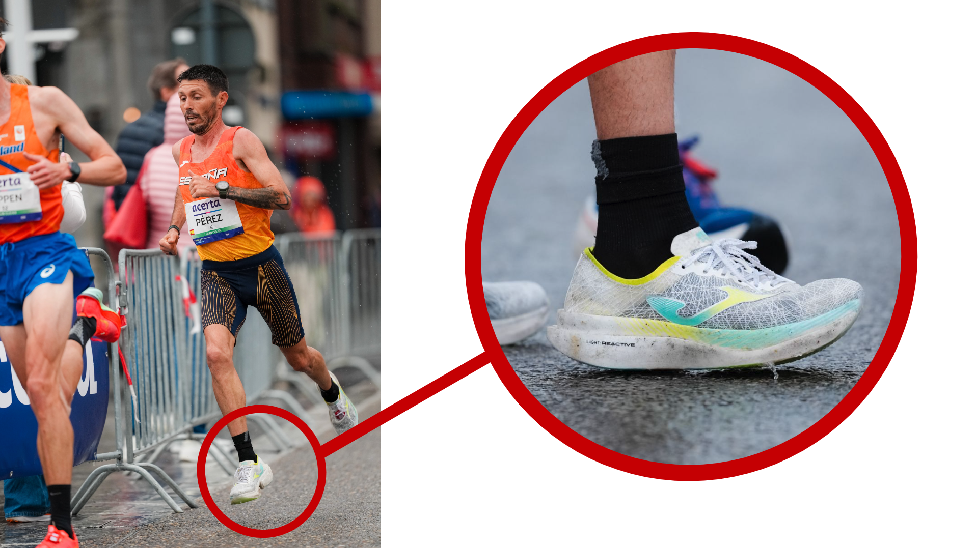 Detalle de las nuevas Joma RS9000 que lució Chiki Pérez en el Europeo de Ruta. SPORTMEDIA. Detalle de las nuevas Joma RS9000 que lució Chiki Pérez en el Europeo de Ruta. SPORTMEDIA.