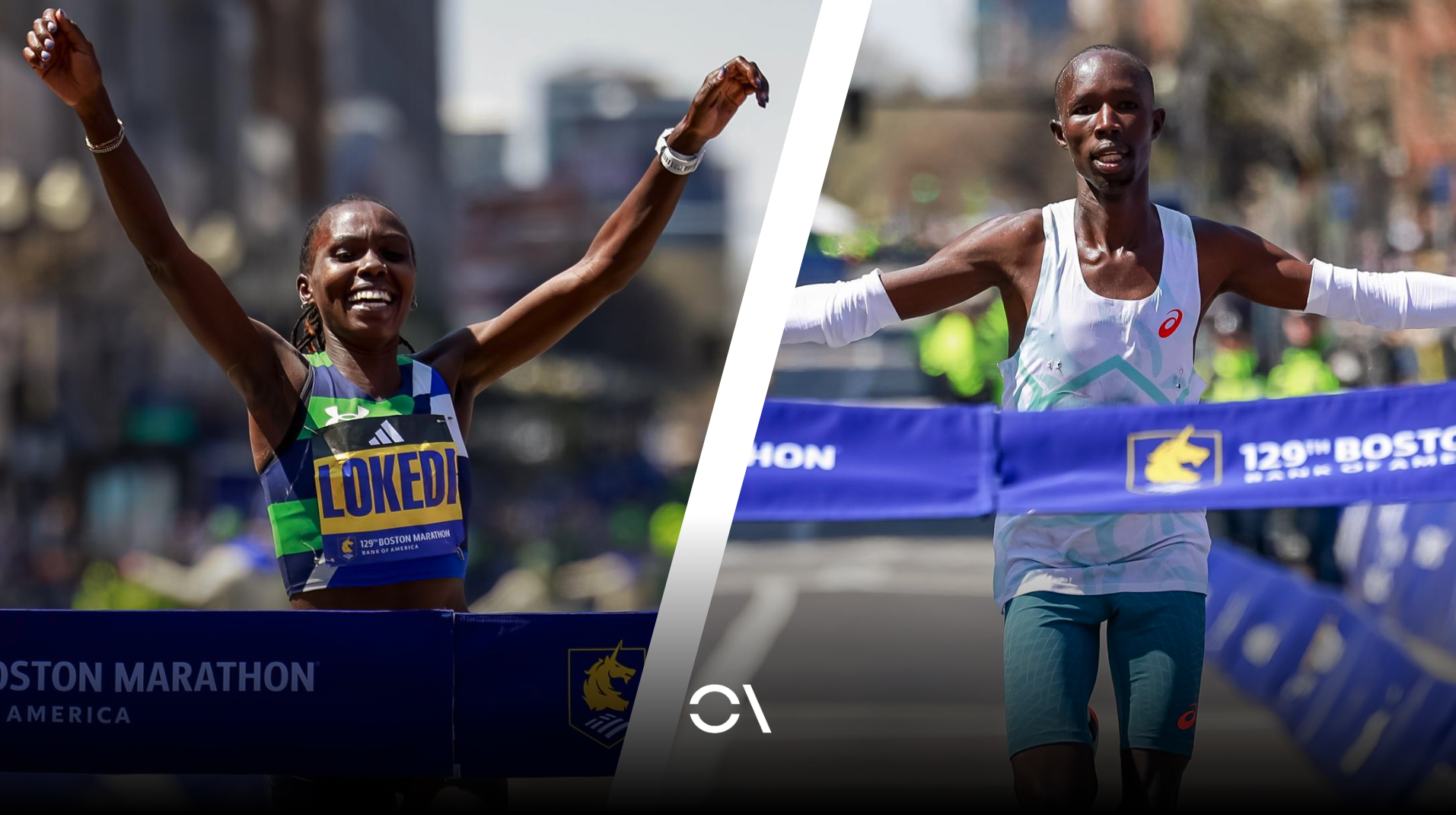 Los kenianos Sharon Lokedi y John Korir regresarán al Maratón de Boston en 2026. EFE