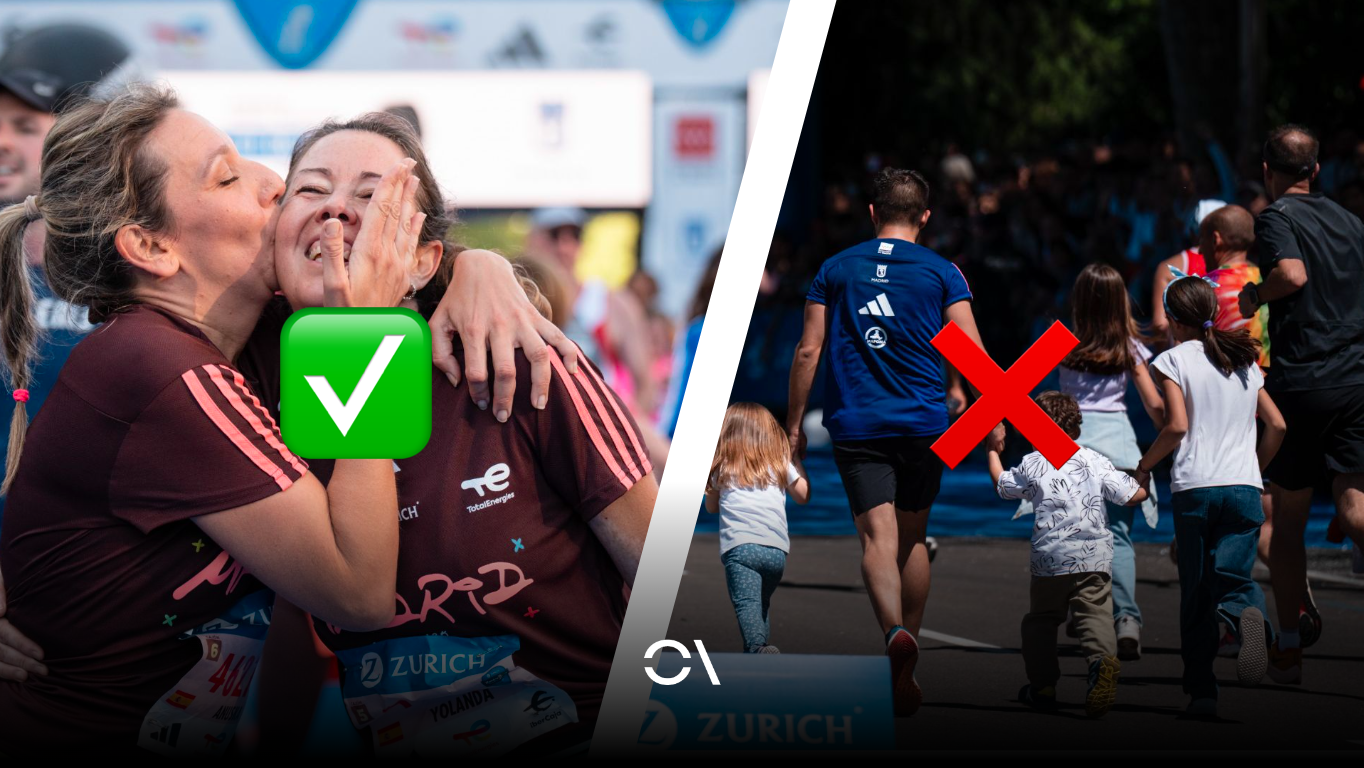 Prohibido entrar con acompañantes en la meta del Maratón de Madrid, incluyendo menores de edad. SPORTMEDIA. Prohibido entrar con acompañantes en la meta del Maratón de Madrid, incluyendo menores de edad. SPORTMEDIA.