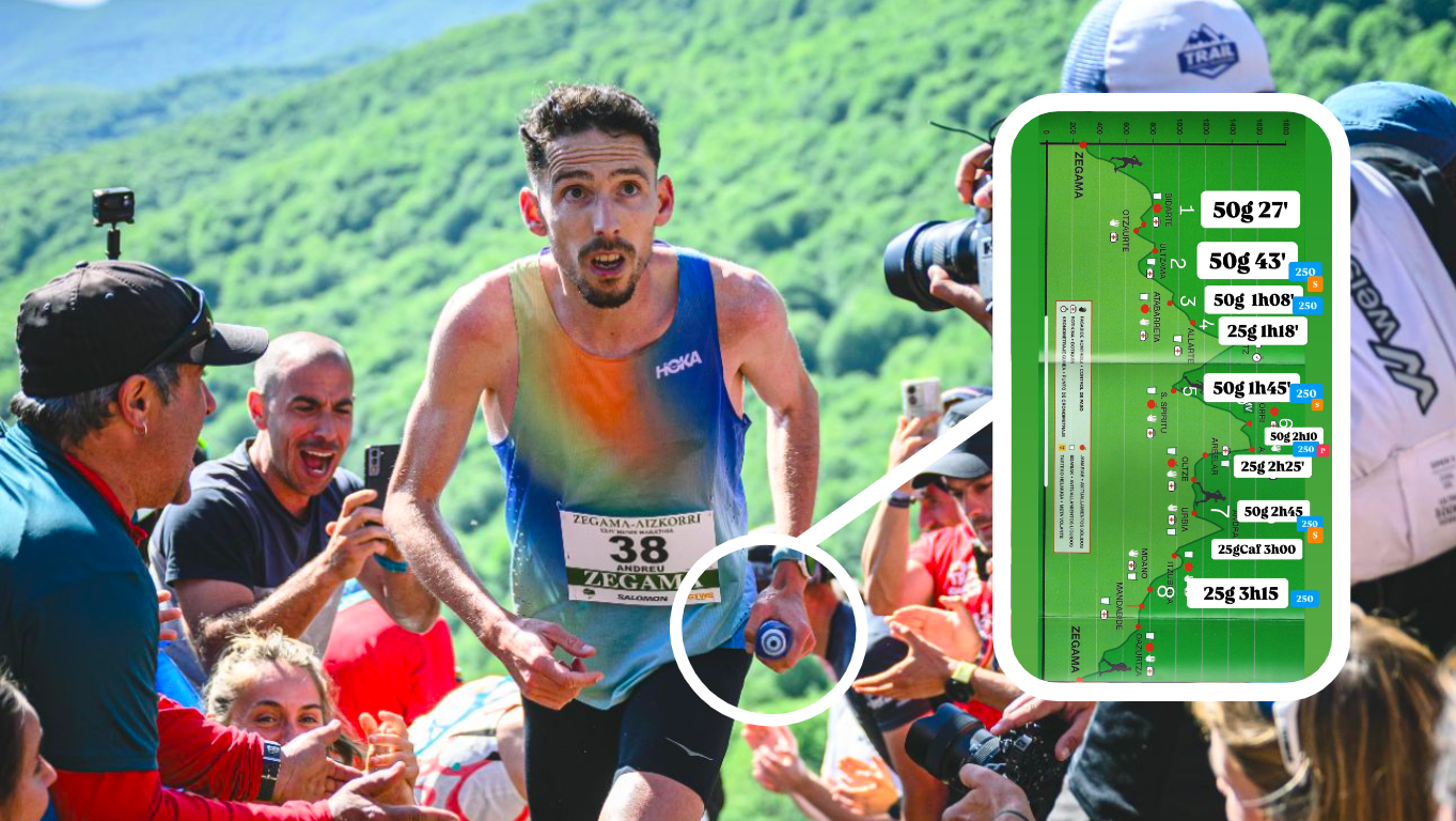 La estrategia nutricional de Andreu Blanes en Zegama-Aizkorri 2025. ©️Felix Sánchez @fotorunners