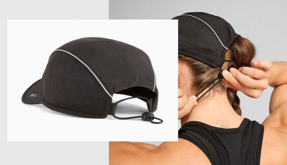 Detalles del cierre trasero de la gorra Puma x Hyrox