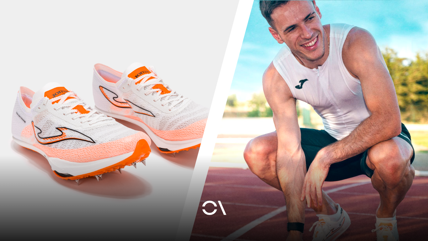 Manuel Guijarro y sus nuevas zapatillas de clavos JOMA R-1100. Manuel Guijarro y sus nuevas zapatillas de clavos JOMA R-1100.