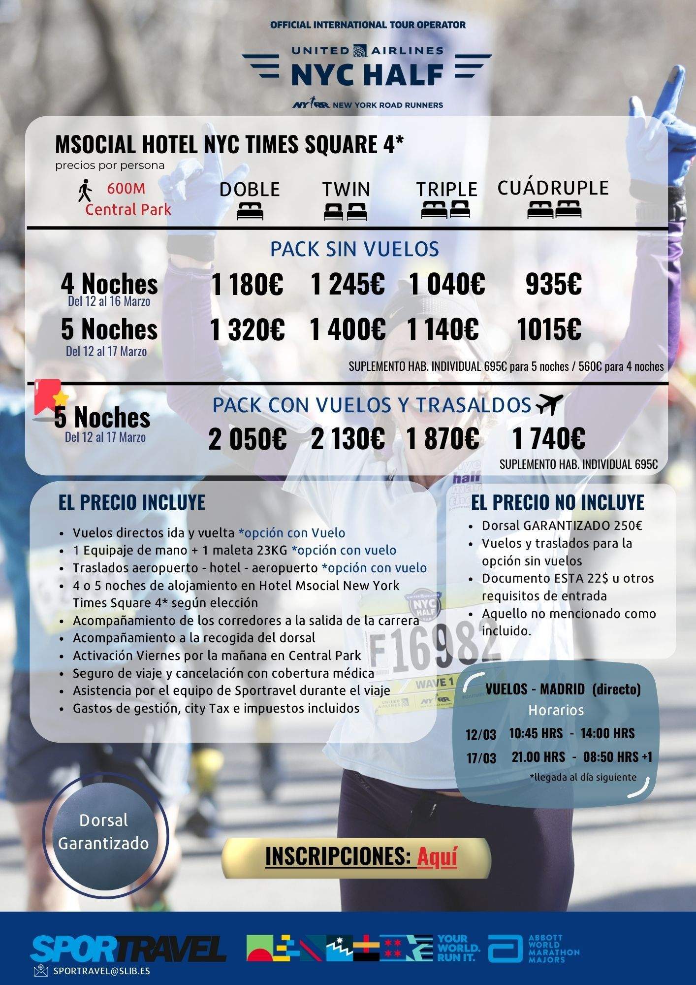 Viajar al Medio Maratón de Nueva York con Sportravel siempre es la mejor opción