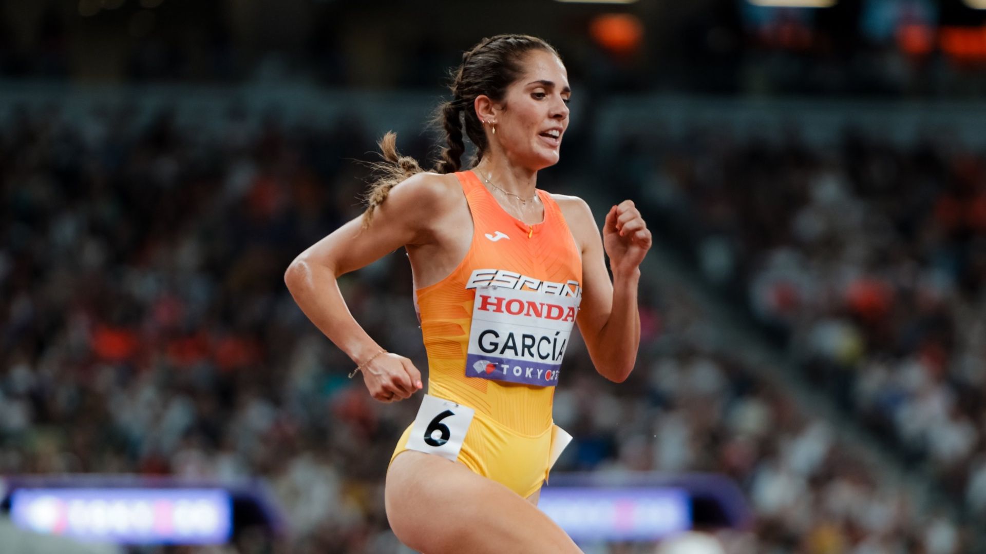 Marta García durante el Campeonato del Mundo de Tokio donde finalizó en séptima posición. RFEA
