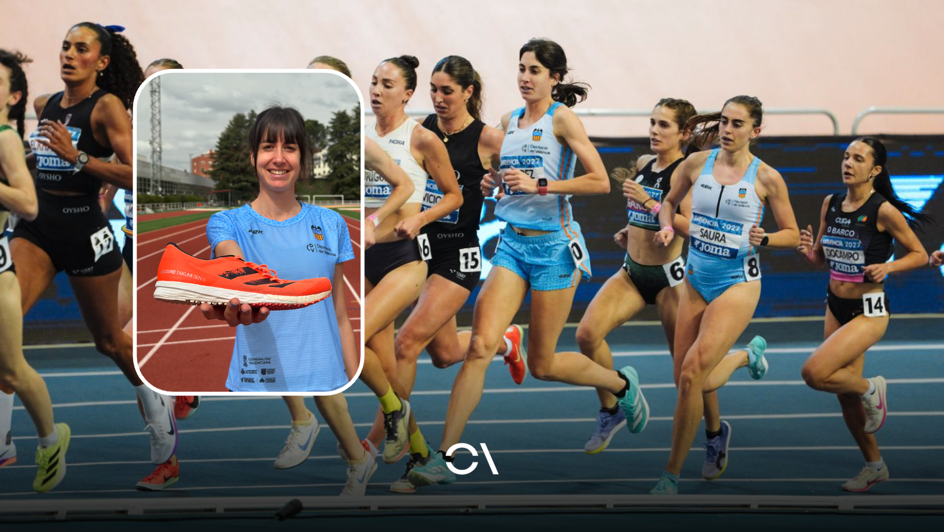Beatriz Álvarez durante la final de los 3000 metros en el Campeonato de España de Valencia y, a la izquierda, con una de las zapatillas con las que entrena habitualmente. Beatriz Álvarez durante la final de los 3000 metros en el Campeonato de España de Valencia y, a la izquierda, con una de las zapatillas con las que entrena habitualmente.