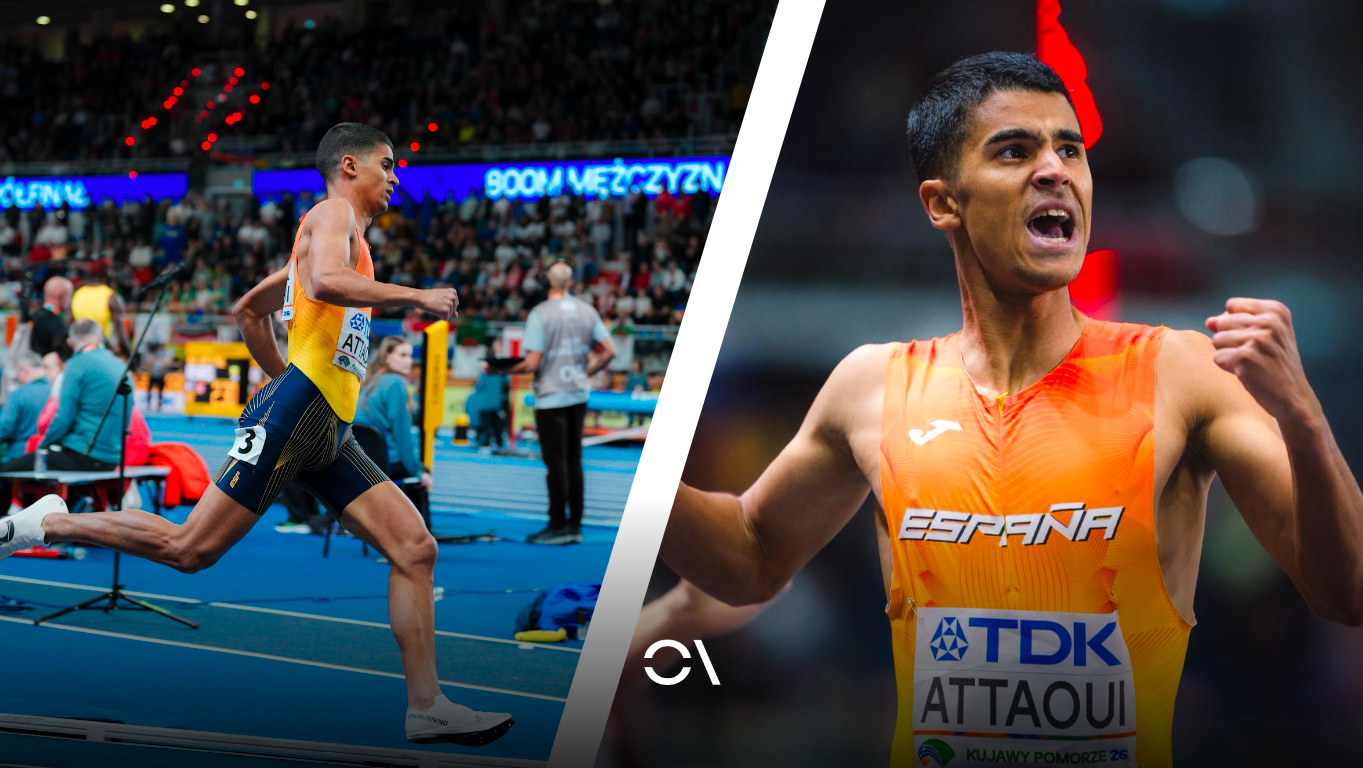 Mohamed Attaoui estará entre los seis finalistas de los 800 metros del Campeonato del Mundo en pista cubierta. SPORTMEDIA y FOTORUNNERS.
