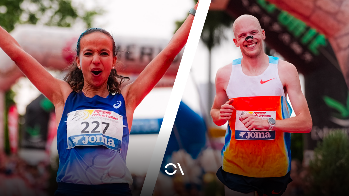 Jorge González y Fátima Ouhaddou, revalidan el título nacional de medio maratón. RFEA.