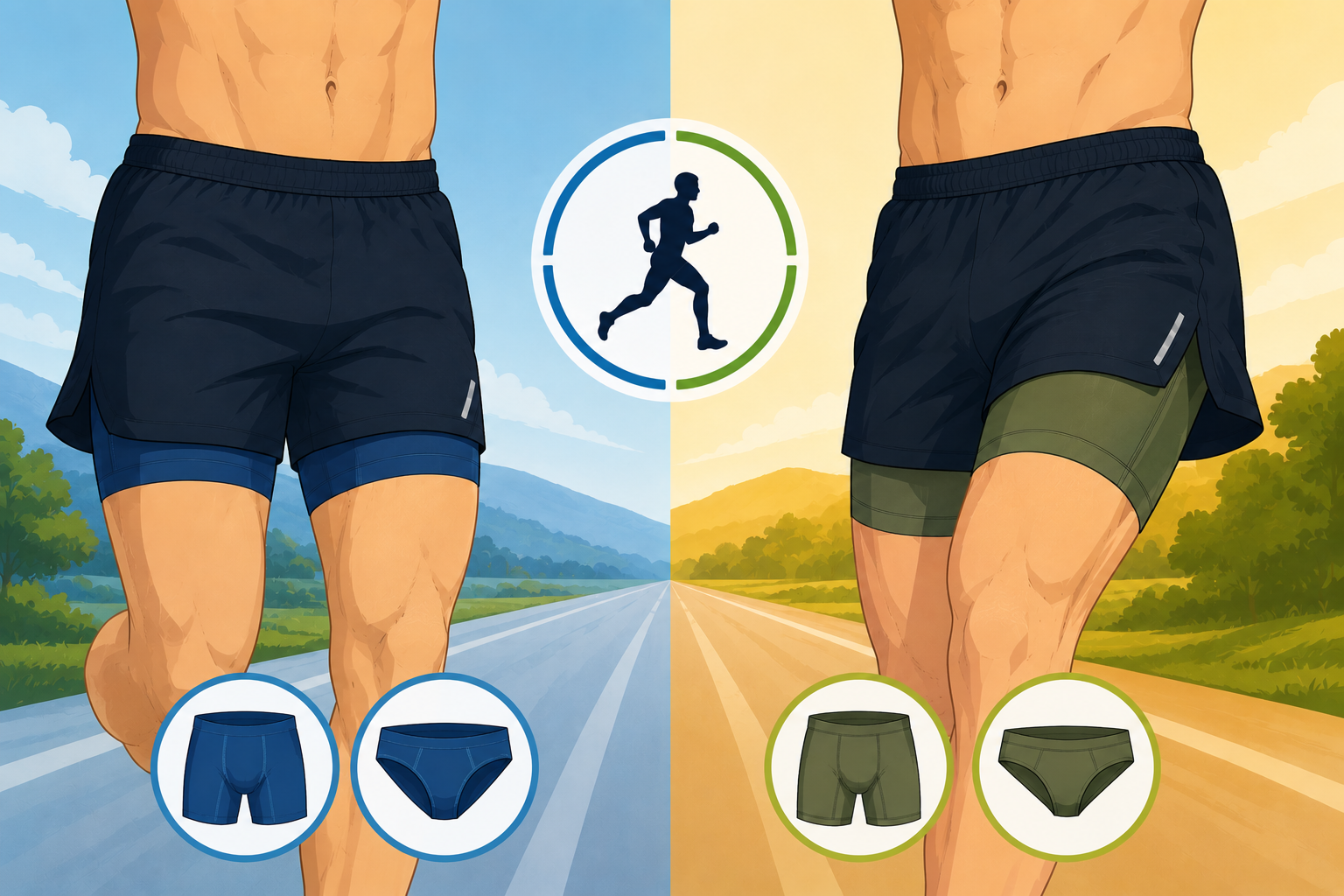¿Calzoncillo debajo del pantalón de correr, sí o no? Esa es la cuestión. ¿Calzoncillo debajo del pantalón de correr, sí o no? Esa es la cuestión.