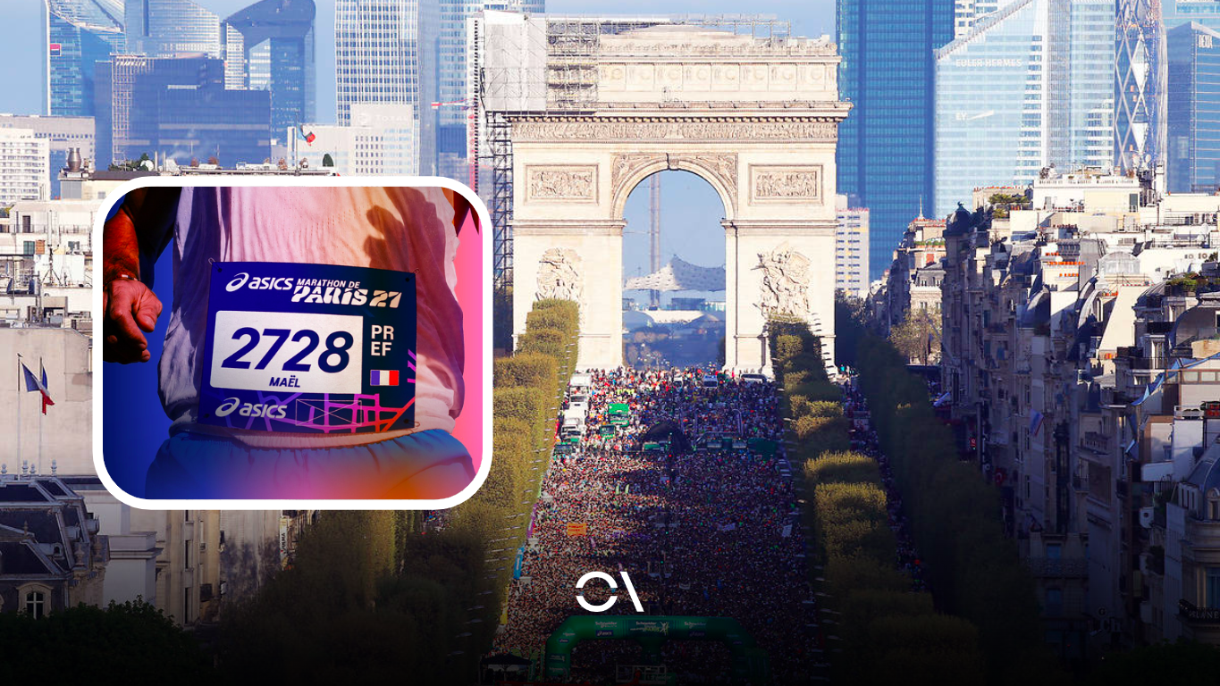 El Maratón de París en los Campos Elíseos. El Maratón de París en los Campos Elíseos.