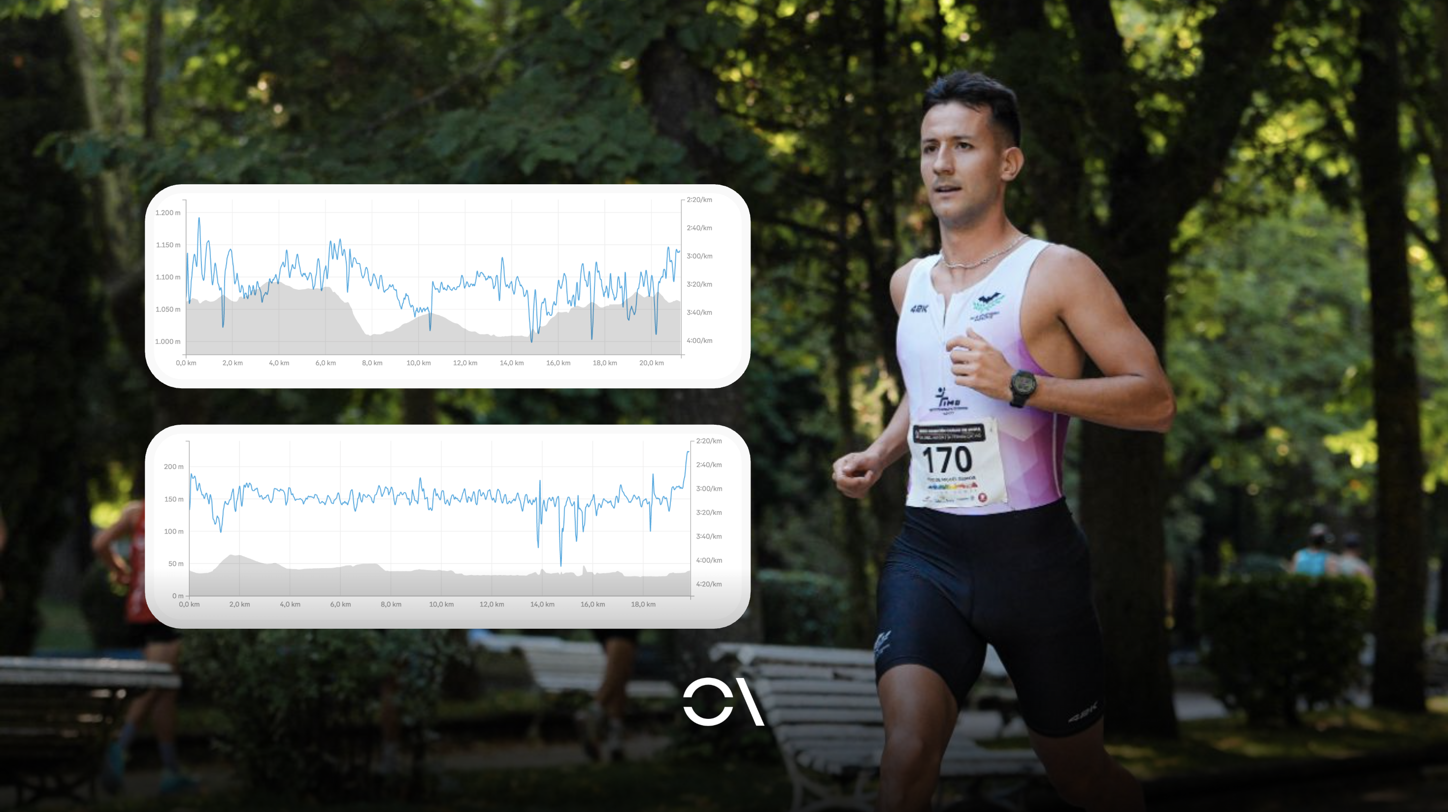 Hugo de Miguel y la comparativa de los perfiles del Medio Maratón de Soria (arriba) y los 20 km de París (abajo). SPORTMEDIA. Hugo de Miguel y la comparativa de los perfiles del Medio Maratón de Soria (arriba) y los 20 km de París (abajo). SPORTMEDIA.