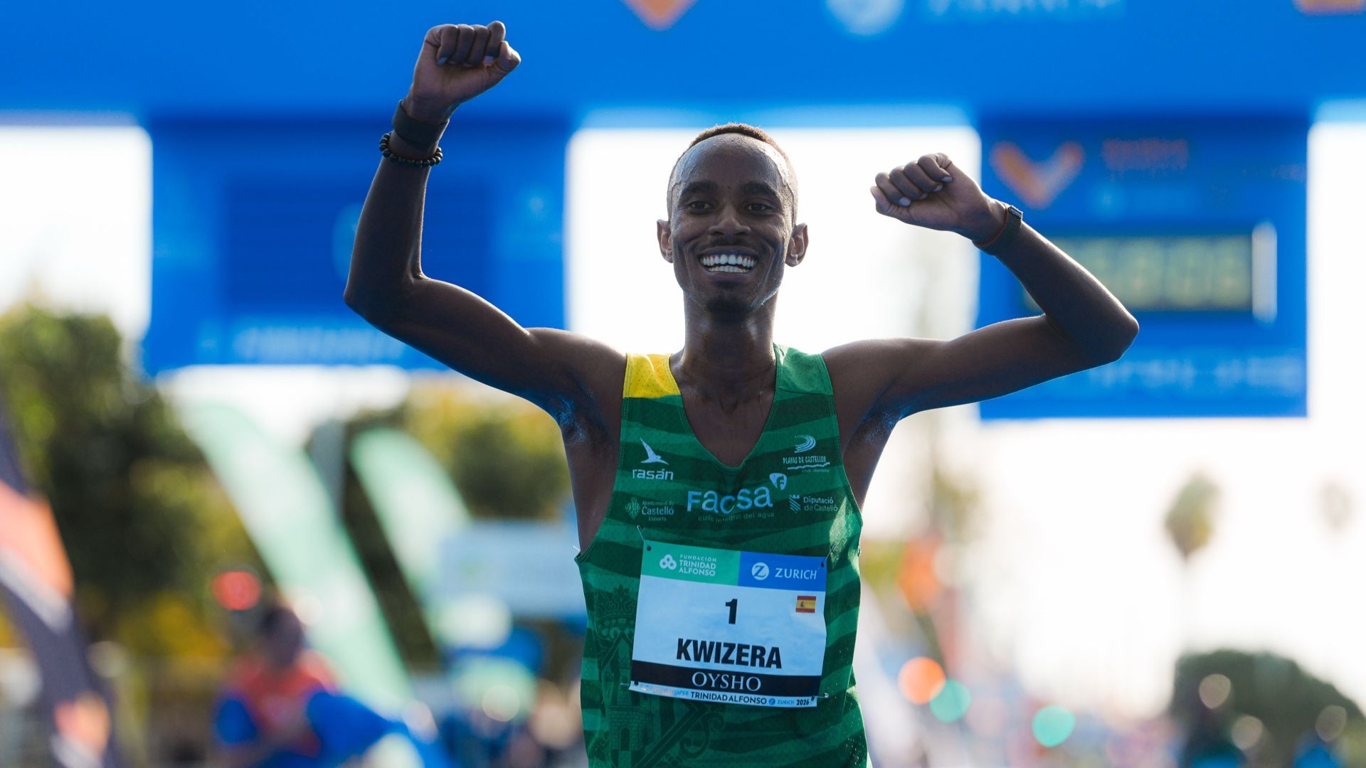 Rodrigue Kwizera ha batido el récord de España de medio maratón en Valencia. SPORTMEDIA.