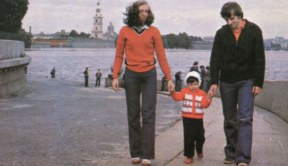 Kazankina con su marido y su hija Masha.