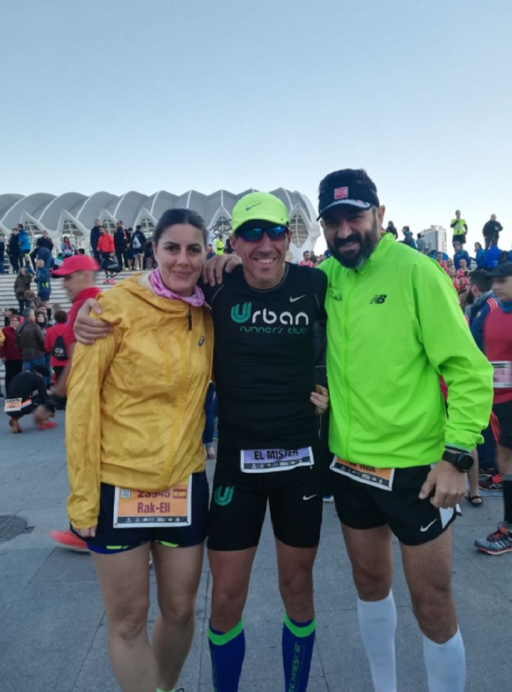 Con Pedro y Elías, mi marido, en mi primera carrera en Valencia