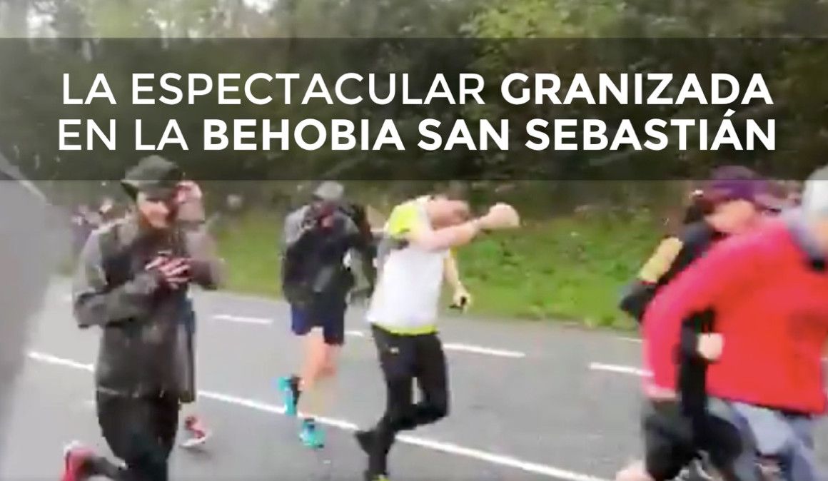 Una imagen de la granizada de la Behobia San Sebastián | soycorredor.es