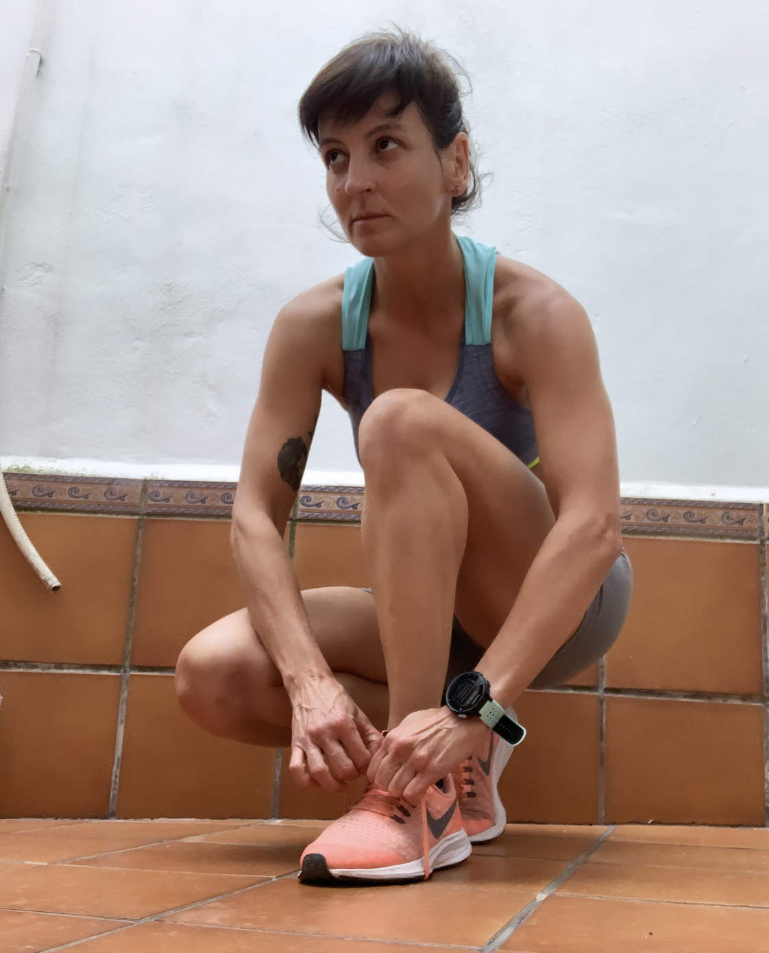 Preparándome para salir a correr