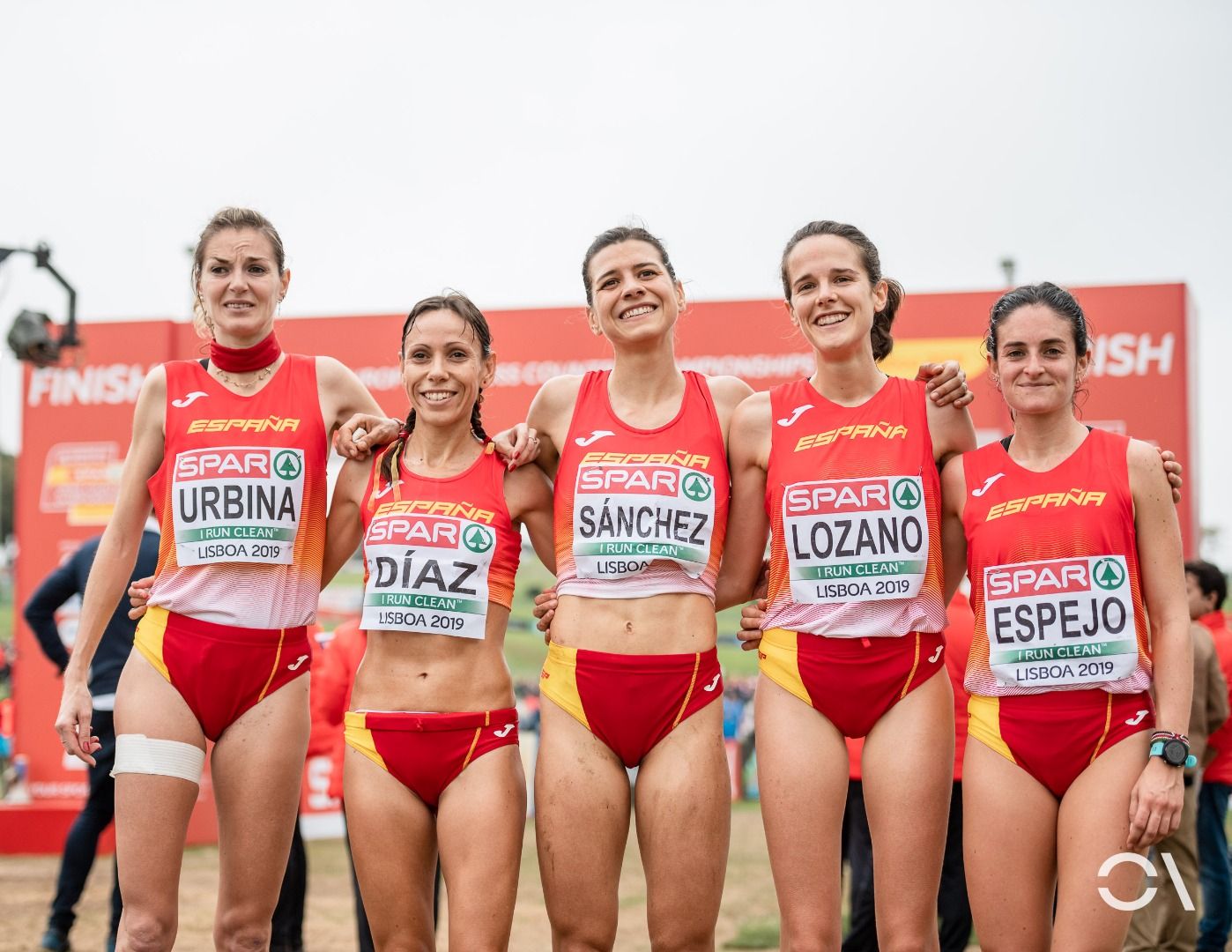 Una imagen del equipo español en el Campeonato de Europa de Cross de 2019. SPORTMEDIA.