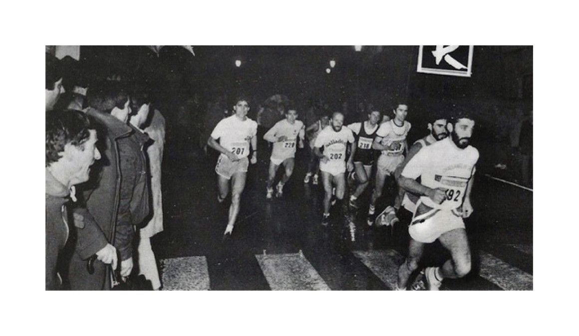 Una imagen de la San Silvestre de Galdakao con Nobel Lado, "el Jabalí", en cabeza. ORGANIZACIÓN. Una imagen de la San Silvestre de Galdakao con Nobel Lado, "el Jabalí", en cabeza. ORGANIZACIÓN.