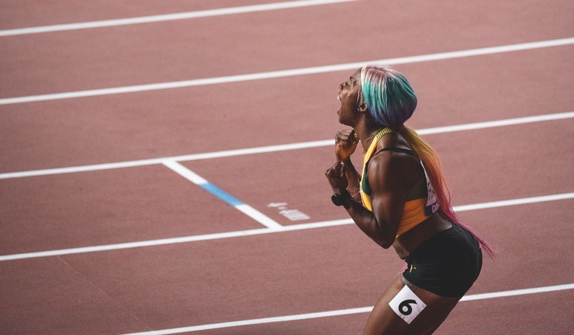 Fraser-Pryce en el Campeonato del Mundo de Doha. Foto: Sportmedia.