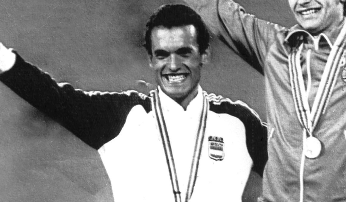 Jordi Llopart en el pódium de los Juegos Olímpicos de Moscú 1980. Foto: EFE.
