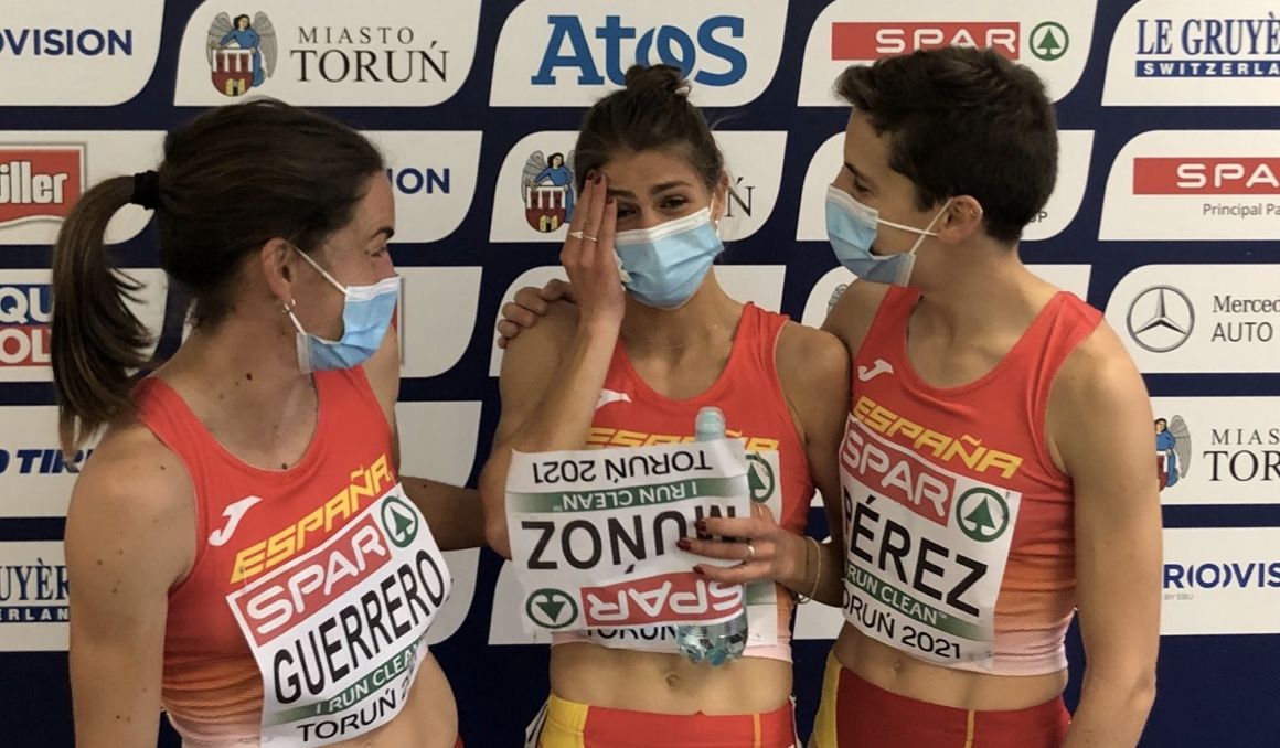 Esther Guerrero, Águeda Muñoz y Marta Pérez en el Europeo de Toruń Esther Guerrero, Águeda Muñoz y Marta Pérez en el Europeo de Toruń