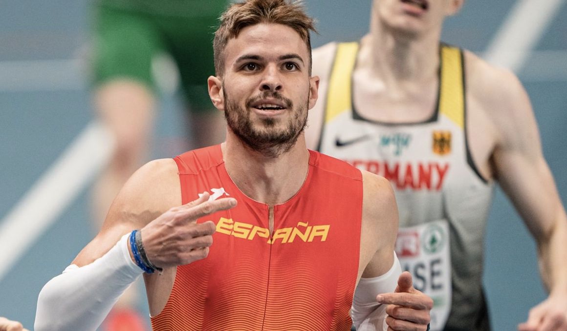 Óscar Husillos, campeón de Europa de 400 metros en pista cubierta. Foto: Sportmedia.