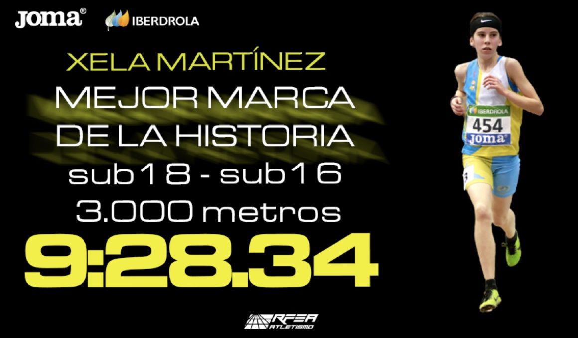 La atleta gallega Xela Martínez ha batido los récords de España de 3.000m en categoría sub18 y sub16