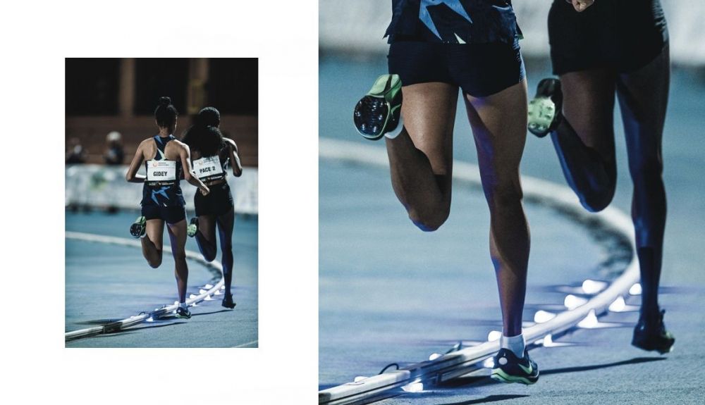 Letesenbet Gidey y Beatrice Chepkoech durante el récord del mundo de 5.000 metros de la etíope. Foto Sportmedia